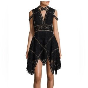 Thurley Merry Black Lace Cold Shoulder Dress